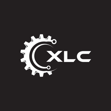 XLC letter technology logo design on black background. XLC creative initials letter IT logo concept. XLC setting shape design.
