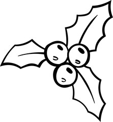 Christmas holly leaves with red berries