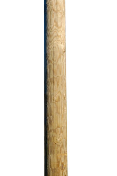 wooden pole isolated on white background