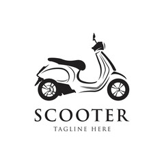 Retro Vintage Scooter Isolated vector for illustration or logo design