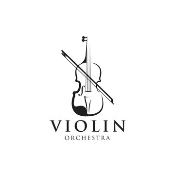 Stylized violin icon logo vector.