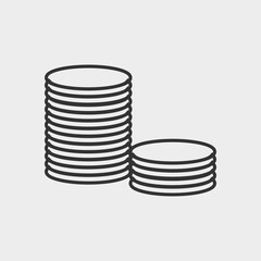 Coins vector icon illustration sign