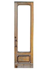 old wooden door isolated on white background