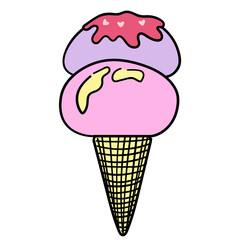 Dessert drawing with colorful illustrations, yummy dessert, delectable