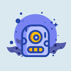 Monsters flat illustration. Cute character signs vector illustration.