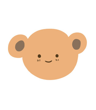 A brown bear with smilling face, color illustration