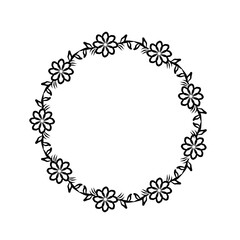 Floral oval frames. Botanical wreath design. Vector isolated illustrations.