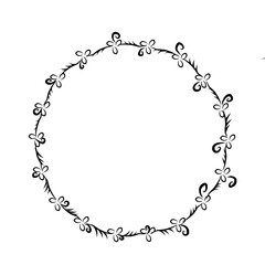 Floral oval frames. Botanical wreath design. Vector isolated illustrations.