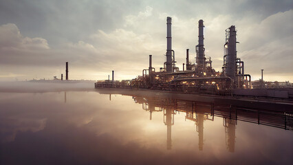 Fototapeta na wymiar Industrie 4.0 - Schwerindustrie - Chemieindustrie - Raffinerie Gasindustrie Umwelt 
