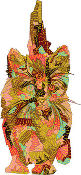 Illustration of a cat in an attractive color, making it look so beautiful.