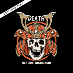 the skull samurai vector illustration