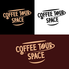 coffee tour space logo illustration