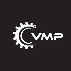 WMP letter technology logo design on black background. WMP creative initials letter IT logo concept. WMP setting shape design.
