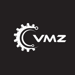 WMZ letter technology logo design on black background. WMZ creative initials letter IT logo concept. WMZ setting shape design.
