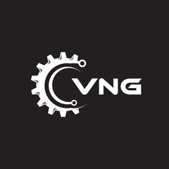 WNG letter technology logo design on black background. WNG creative initials letter IT logo concept. WNG setting shape design.
