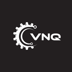 WNQ letter technology logo design on black background. WNQ creative initials letter IT logo concept. WNQ setting shape design.
