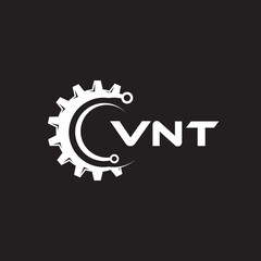 WNT letter technology logo design on black background. WNT creative initials letter IT logo concept. WNT setting shape design.
