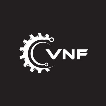 WNF letter technology logo design on black background. WNF creative initials letter IT logo concept. WNF setting shape design.
