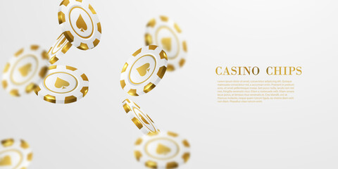3D gold casino chip design luxury casino vector illustration