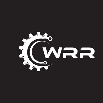 WRR letter technology logo design on black background. WRR creative initials letter IT logo concept. WRR setting shape design.
