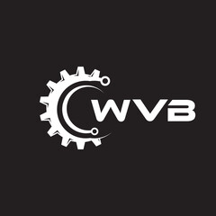 WVB letter technology logo design on black background. WVB creative initials letter IT logo concept. WVB setting shape design.
