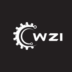 WZI letter technology logo design on black background. WZI creative initials letter IT logo concept. WZI setting shape design.
 - obrazy, fototapety, plakaty