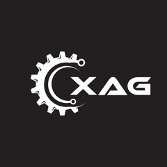 XAG letter technology logo design on black background. XAG creative initials letter IT logo concept. XAG setting shape design.
