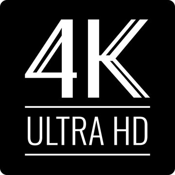 4k ultra hd black icon