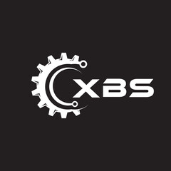 XBS letter technology logo design on black background. XBS creative initials letter IT logo concept. XBS setting shape design.
