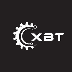 XBT letter technology logo design on black background. XBT creative initials letter IT logo concept. XBT setting shape design.
