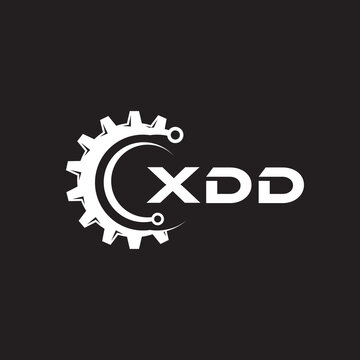 XDD letter technology logo design on black background. XDD creative initials letter IT logo concept. XDD setting shape design.
