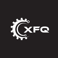 XFQ letter technology logo design on black background. XFQ creative initials letter IT logo concept. XFQ setting shape design.
