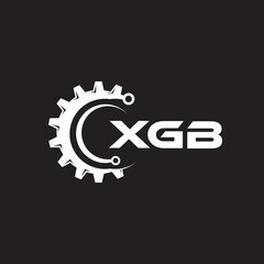 XGB letter technology logo design on black background. XGB creative initials letter IT logo concept. XGB setting shape design.
