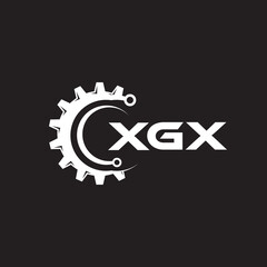 XGX letter technology logo design on black background. XGX creative initials letter IT logo concept. XGX setting shape design.
