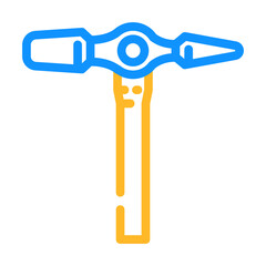 cross peen pin hammer color icon vector. cross peen pin hammer sign. isolated symbol illustration
