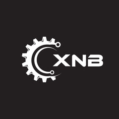 XNB letter technology logo design on black background. XNB creative initials letter IT logo concept. XNB setting shape design.
