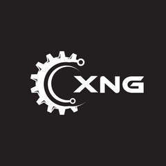 XNG letter technology logo design on black background. XNG creative initials letter IT logo concept. XNG setting shape design.
