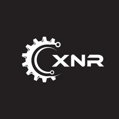 XNR letter technology logo design on black background. XNR creative initials letter IT logo concept. XNR setting shape design.
