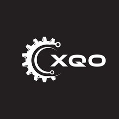 XQO letter technology logo design on black background. XQO creative initials letter IT logo concept. XQO setting shape design.
