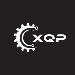 XQP letter technology logo design on black background. XQP creative initials letter IT logo concept. XQP setting shape design.
