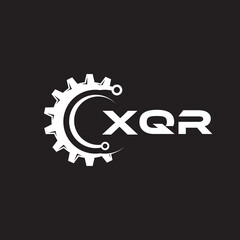 XQR letter technology logo design on black background. XQR creative initials letter IT logo concept. XQR setting shape design.
