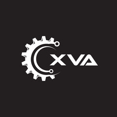 XVA letter technology logo design on black background. XVA creative initials letter IT logo concept. XVA setting shape design.
