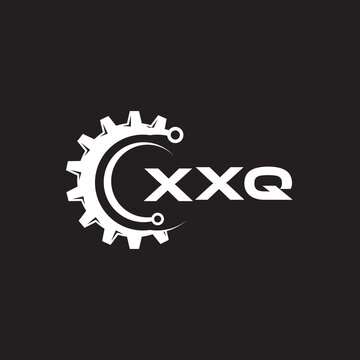 XXQ letter technology logo design on black background. XXQ creative initials letter IT logo concept. XXQ setting shape design.
