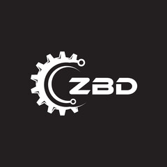 ZBD letter technology logo design on black background. ZBD creative initials letter IT logo concept. ZBD setting shape design.
