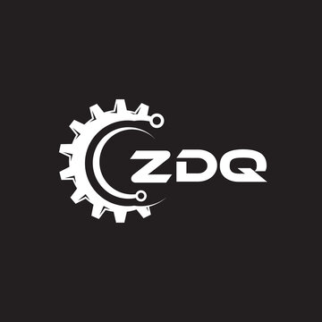 ZDQ letter technology logo design on black background. ZDQ creative initials letter IT logo concept. ZDQ setting shape design.
