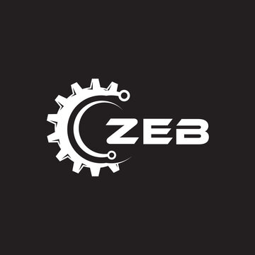 ZEB letter technology logo design on black background. ZEB creative initials letter IT logo concept. ZEB setting shape design.
