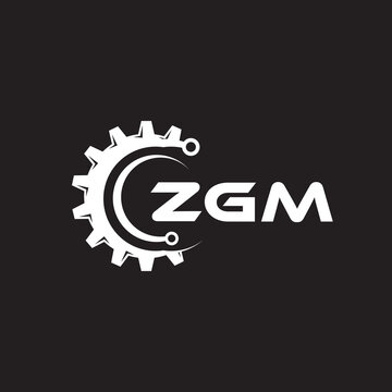 ZGM letter technology logo design on black background. ZGM creative initials letter IT logo concept. ZGM setting shape design.
