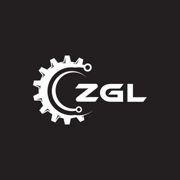 ZGL letter technology logo design on black background. ZGL creative initials letter IT logo concept. ZGL setting shape design.

