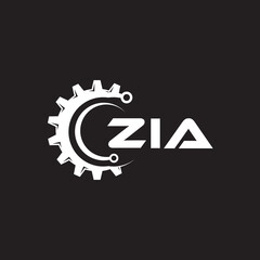 ZIA letter technology logo design on black background. ZIA creative initials letter IT logo concept. ZIA setting shape design.

