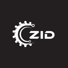 ZID letter technology logo design on black background. ZID creative initials letter IT logo concept. ZID setting shape design.
